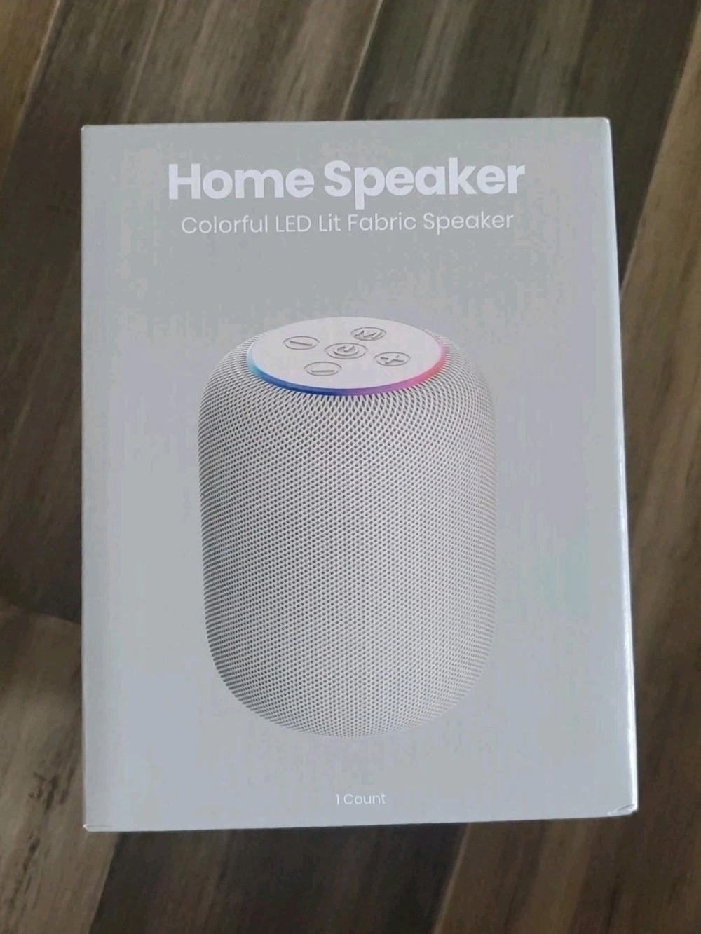 Home Speaker Colorful LED Lit Fabric Speaker - White